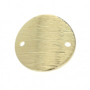 Intercalaire rond incurvé et strié 2 trous 15 mm light gold x1|raw }}