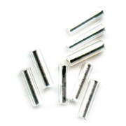 Preciosa Perles rocailles tubes 4x1 mm Crystal Silver Lined x20g
