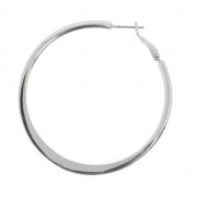 Créoles aplaties à décorer en laiton 54 mm rhodié x2