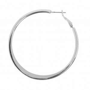 Créoles aplaties à décorer en laiton 54 mm rhodié x2