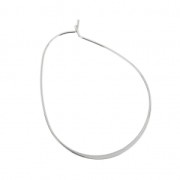 Créoles aplaties forme irrégulière à décorer en laiton 54 mm rhodié x2