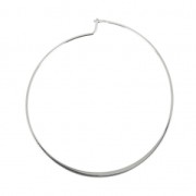 Créoles aplaties forme ronde à décorer en laiton 50 mm rhodié x2