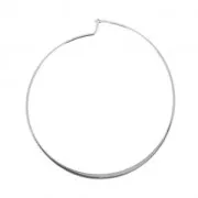 Créoles aplaties forme ronde à décorer en laiton 50 mm rhodié x2