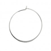 Créoles aplaties forme ronde à décorer en laiton 40 mm rhodié x2