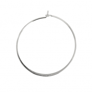 Créoles aplaties forme ronde à décorer en laiton 40 mm rhodié x2