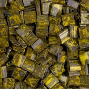 Miyuki Tila Beads 5x5x1.9 mm TL-4519 - Opaque Dark Yellow Picasso x10g