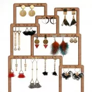 Clous d'oreilles barrette avec anneau 19x2 mm - Rhodié x2