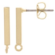 Clous d'oreilles barrette avec anneau 19x2 mm light gold x2