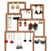 Clous d'oreilles barrette avec anneau 19x2 mm light gold x2