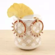 Boucles d'oreilles design rond à décorer en laiton 30 mm light gold x2