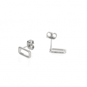 Boucles d'oreilles design rectangle à décorer en laiton 10 mm rhodié x2