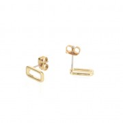 Boucles d'oreilles design rectangle à décorer en laiton 10 mm light gold x2|raw }}