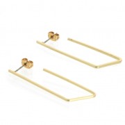 Clous d'oreilles design irrégulier à décorer en laiton 46 mm light gold x2