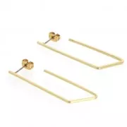 Clous d'oreilles design irrégulier à décorer en laiton 46 mm light gold x2