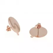 Clous d'oreilles disque 18 mm pour la création de bijoux fantaisie doré rose x2
