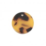 Sequin rond en acétate de cellulose 13.5 mm Ecaille de tortue Marron/Noir x1|raw }}