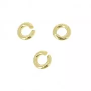 Anneaux ouverts ronds 3x0.7 mm - Plaqué Or 3 microns x6