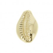 Perle / poussoir coquillage de cauri 16x10 mm Plaqué Or 3 microns x1