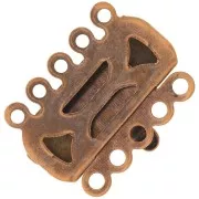 Fermoir 5 rangs 19x15 mm cuivré vieilli