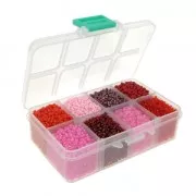 Assortiment de rocailles 12/0 -  2 mm - 4 effets - Multi Rose x1