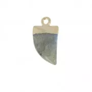 Mini pendentif dent de requin - pierre imitation gemme 20 mm Labradorite/doré x1