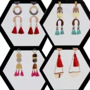 Intercalaire/Chandelier multi-trous forme pont en laiton 16x17 mm light gold x1