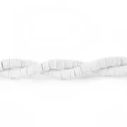 Perles Heishi rondelles en pâte polymère 5x1 mm Blanc x38 cm