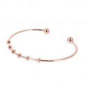 Bracelet jonc ouvert Eco en laiton avec boule 4x170 mm doré rose x1|raw }}