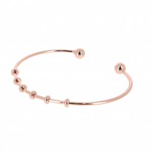 Bracelet jonc ouvert Eco en laiton avec boule 4x170 mm doré rose x1
