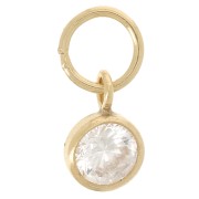 Pendentif 6.5x4.5mm anneau parallèle Oxyde de Zirconium - Gold filled (or laminé)