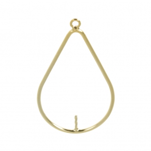 Pendentif goutte 31 mm pour perle ronde semi-percée -Gold filled (or laminé)  x1