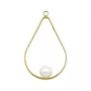 Pendentif goutte 31 mm pour perle ronde semi-percée -Gold filled (or laminé)  x1