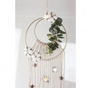 Cercle nu en métal pour attrape rêves suspension et abat-jour 20cm argenté vieilli