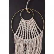 Cercle nu en métal pour attrape rêves suspension et abat-jour 20cm argenté vieilli