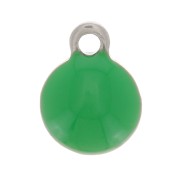Breloques rondes 6 mm en résine époxy - Acier inoxydable 304 - Vert x5|raw }}