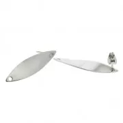 Clous d'oreilles navette twistée à décorer 32x8 mm Acier Inox x2