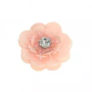Fleur paillette à coudre 20 mm Rose x1