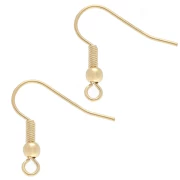 Crochets d'oreilles boules 18.5 mm - Plaqué Or 3 microns x2