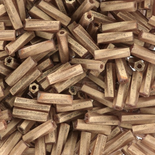 Bugles Twist Miyuki 6 mm TW-1262- Tr Topaz Gold Antique Mat x10g