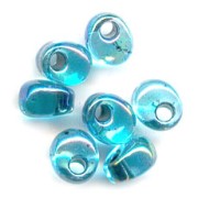 Magatama Miyuki 4 mm MA4-339 - Aquamarine AB Noir Lined x10g