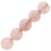 Perles rondes pierre gemme Strawberry Quartz / Quartz Fraise 6 mm x15
