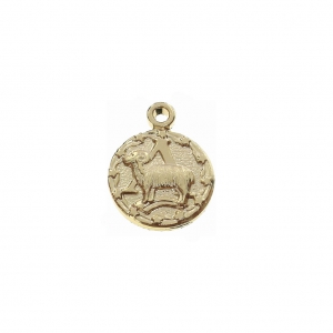 Breloque astrologique - signe du zodiaque Bélier 13 mm Plaqué Or 3 microns x1