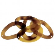 Pendentif goutte en acrylique écaille de tortue 55x34 mm Marron x1