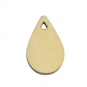 Pendentif goutte en bois teinté effet léopard 23x15 mm - doré/marron x1