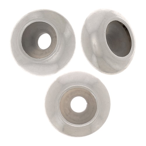 Perle stoppeur 6x3 mm avec un trou de 1.6 mm - Placage Argent fin vieilli x1