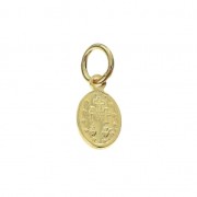 Breloque médaille Vierge résine époxy avec anneau 9.5 mm Plaqué Or 3 mic. Bleu x 1