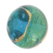 Ronde Murano 8 mm cerclée d'or Aquamarine x1