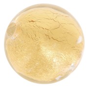 Ronde Murano 10 mm Crystal et feuille d'or x1