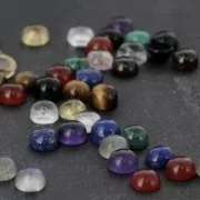 Cabochons ronds 3 mm à coller ou à sertir Quartz Rose x5