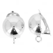 Boucles d'oreilles clips pour oreilles non percées - boule - 13 mm argenté x2